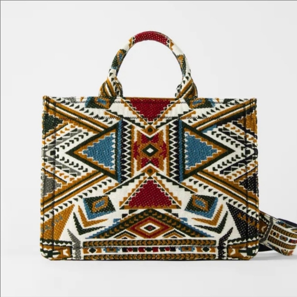 ISO- ZARA GEOMETRIC PRINT TOTE